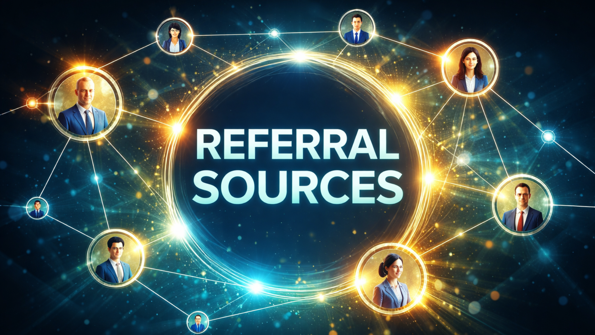 Referral sources network showing trusted connections leading to new clients.